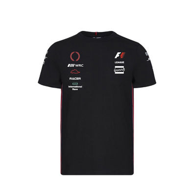 Polyester Round Neck Casual Short Sleeve Oversized Racing T Shirts For Men Custom Logo