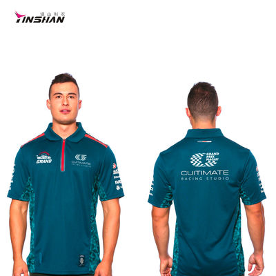 Short Sleeve Woven Fabric Polo Shirts Custom Logo Event Uniform for Men's Rugby Golf