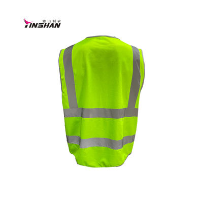 Custom Men's Reflective Work Vest with Pockets and Logo Quick Dry Construction Clothing