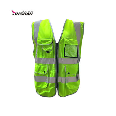 Custom Men's Reflective Work Vest with Pockets and Logo Quick Dry Construction Clothing