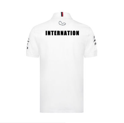 Custom Team Sublimated Racing Polo Shirt for Mens Short Sleeves White Motorcycle Plain