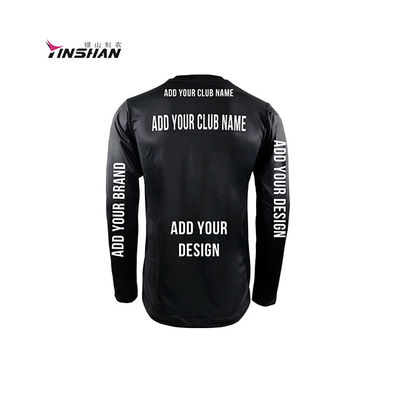 Long Sleeve Cotton/Polyester Black Custom T Shirts for Breathable Pit Crew Sportswear