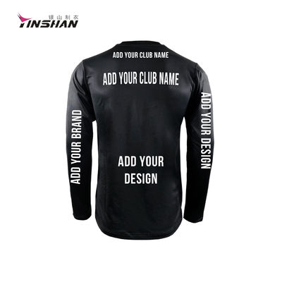 Long Sleeve Cotton/Polyester Black Custom T Shirts for Breathable Pit Crew Sportswear