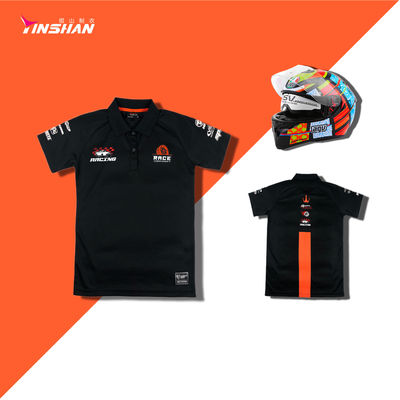Men's Motorcycle Racing Sportswear Embroidery Pit Crew Motocross Shirts with Buttons