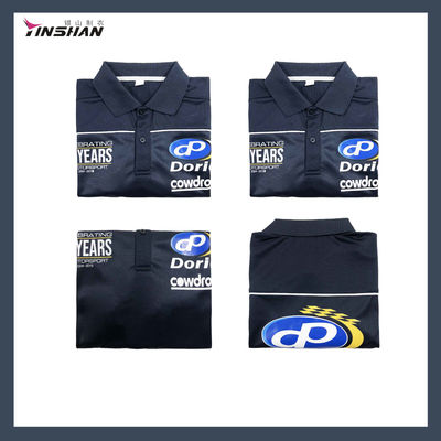 Attractive Black Sportswear Custom Printed Motorsport Polo Shirts for Sportswear Fans