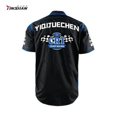 Motorcycle Auto Racing Sportswear 100% Polyester Short Sleeve Shirt with Custom Logo