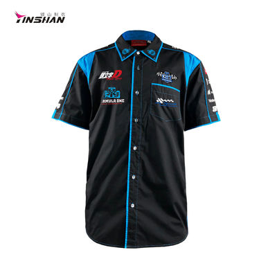 Motorcycle Auto Racing Sportswear 100% Polyester Short Sleeve Shirt with Custom Logo