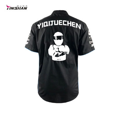 Motorcycle Auto Racing Sportswear 100% Polyester Short Sleeve Shirt with Custom Logo