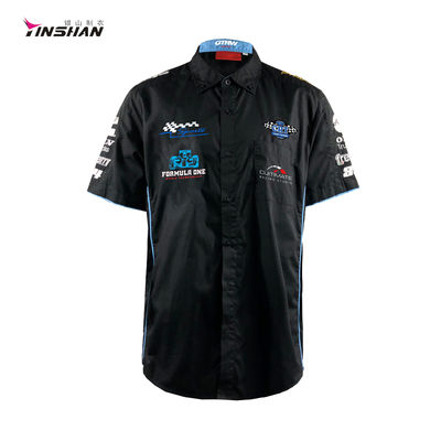 Motorcycle Auto Racing Sportswear 100% Polyester Short Sleeve Shirt with Custom Logo