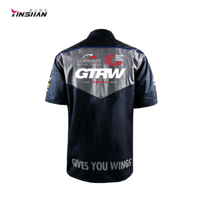 Breathable Cotton Popline F1 and Motorcycle Racing Shirt with Custom Logo Print