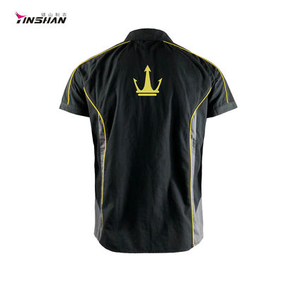 Custom Team Name Black Polyester Printed Men's Racing T-shirt for Personalized Logo