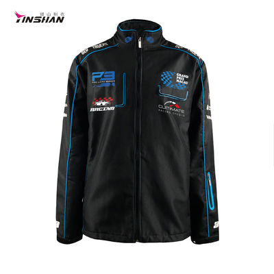 Unisex Custom Logo Design Black Polyester Casual Sports Racing Men's Jacket For Racing