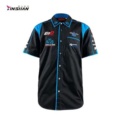 Summer Casual Wear Custom Sublimated Short Sleeve Men's Shirt for Motorcycle Auto Racing