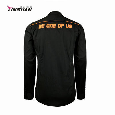 Unisex Black Sportswear Shirts For Racing Sport with Custom Embroidery Professional