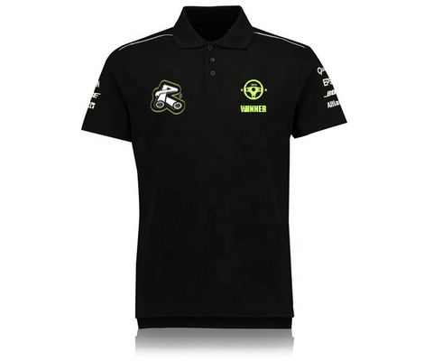 Full Customized Cotton Elastane F1 Racing Shirt with Breathable Design and Crew Neck