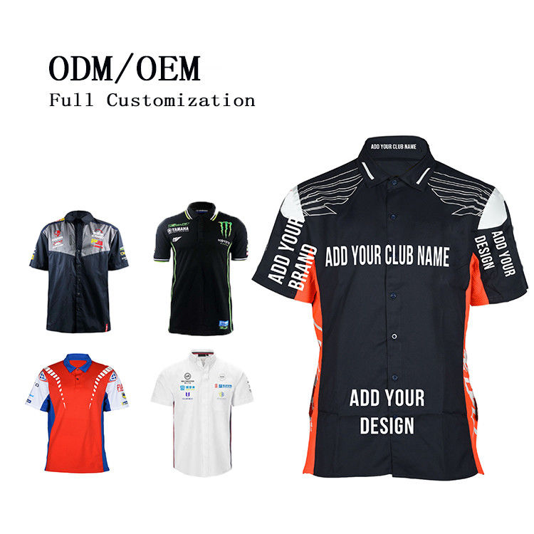 Custom Team Name Sportswear Racing Off-Road Pit Crew Men's Short-Sleeved Clothing