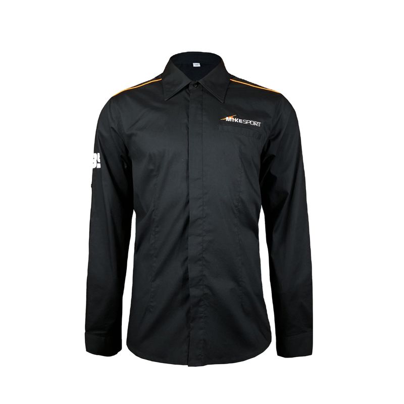 Unisex Black Sportswear Shirts For Racing Sport with Custom Embroidery Professional